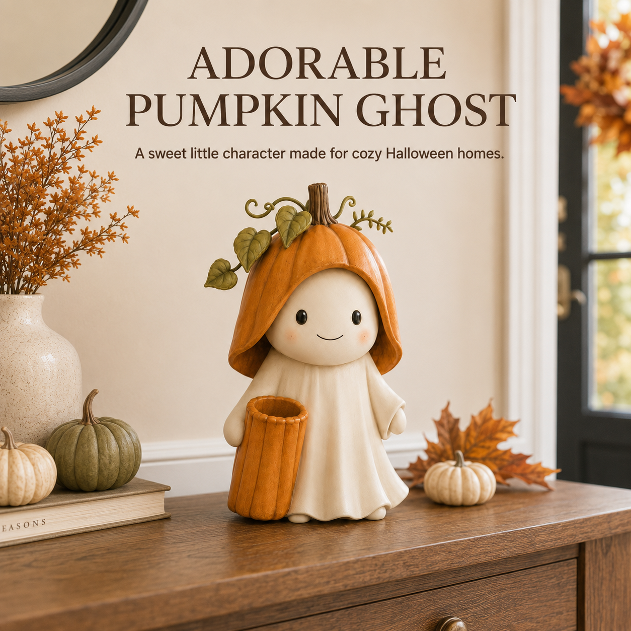 Pumpkin Hood Ghost Figurine