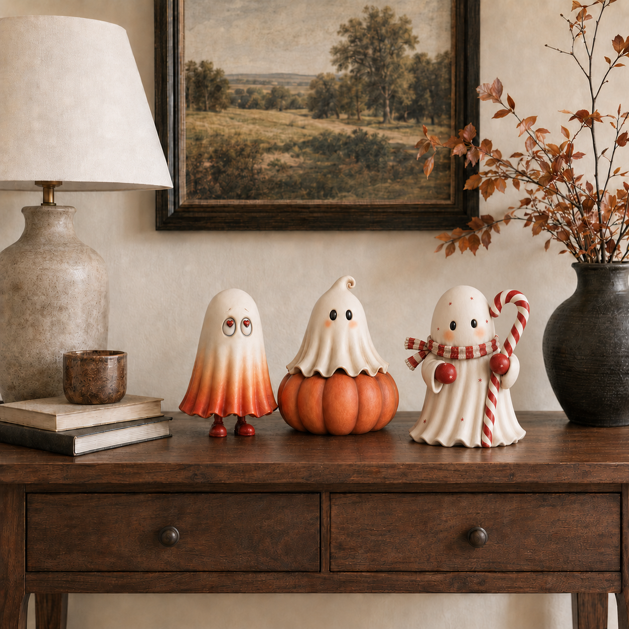 Lighted Seasonal Ghost Figurines