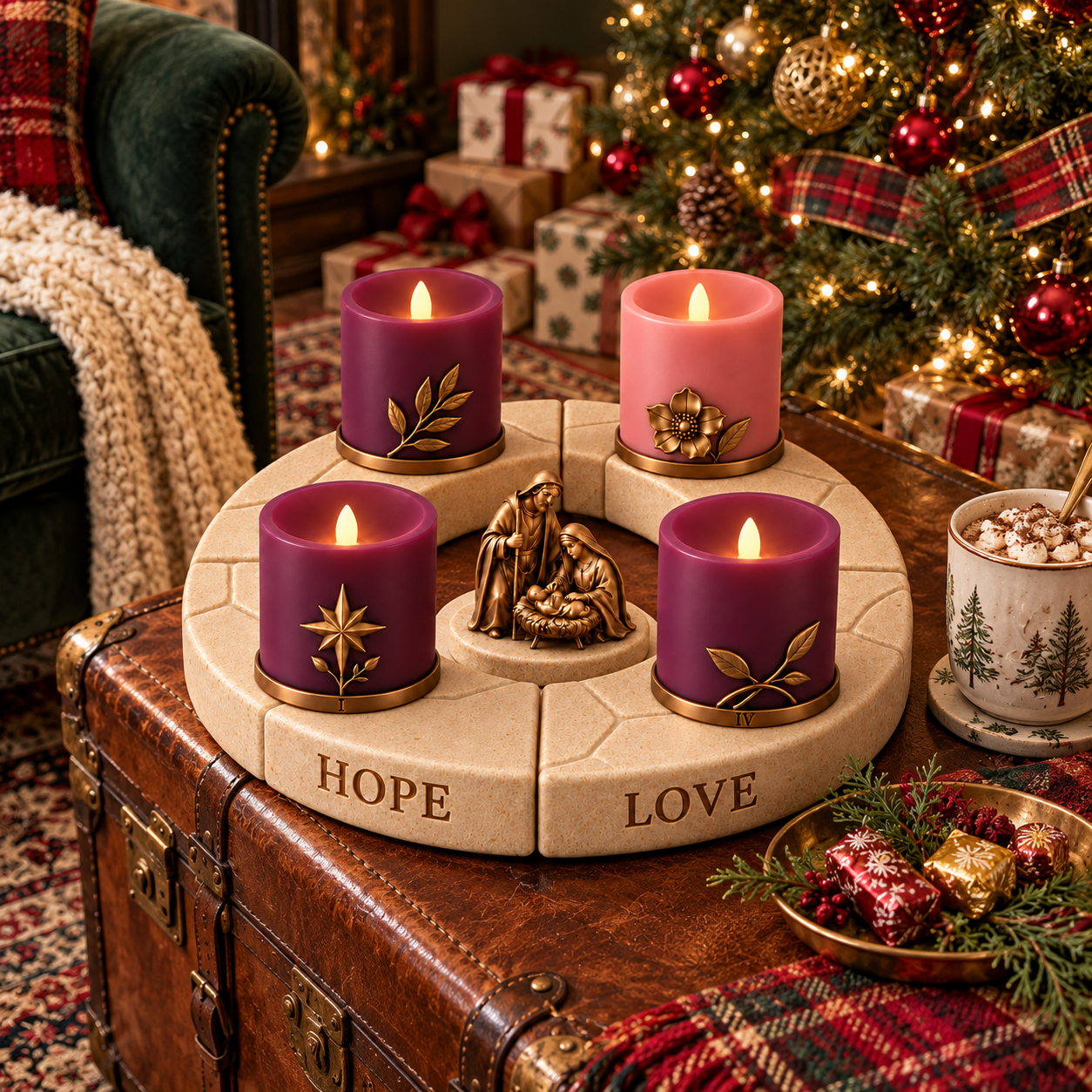 Journey to Bethlehem LED Advent Centerpiece set