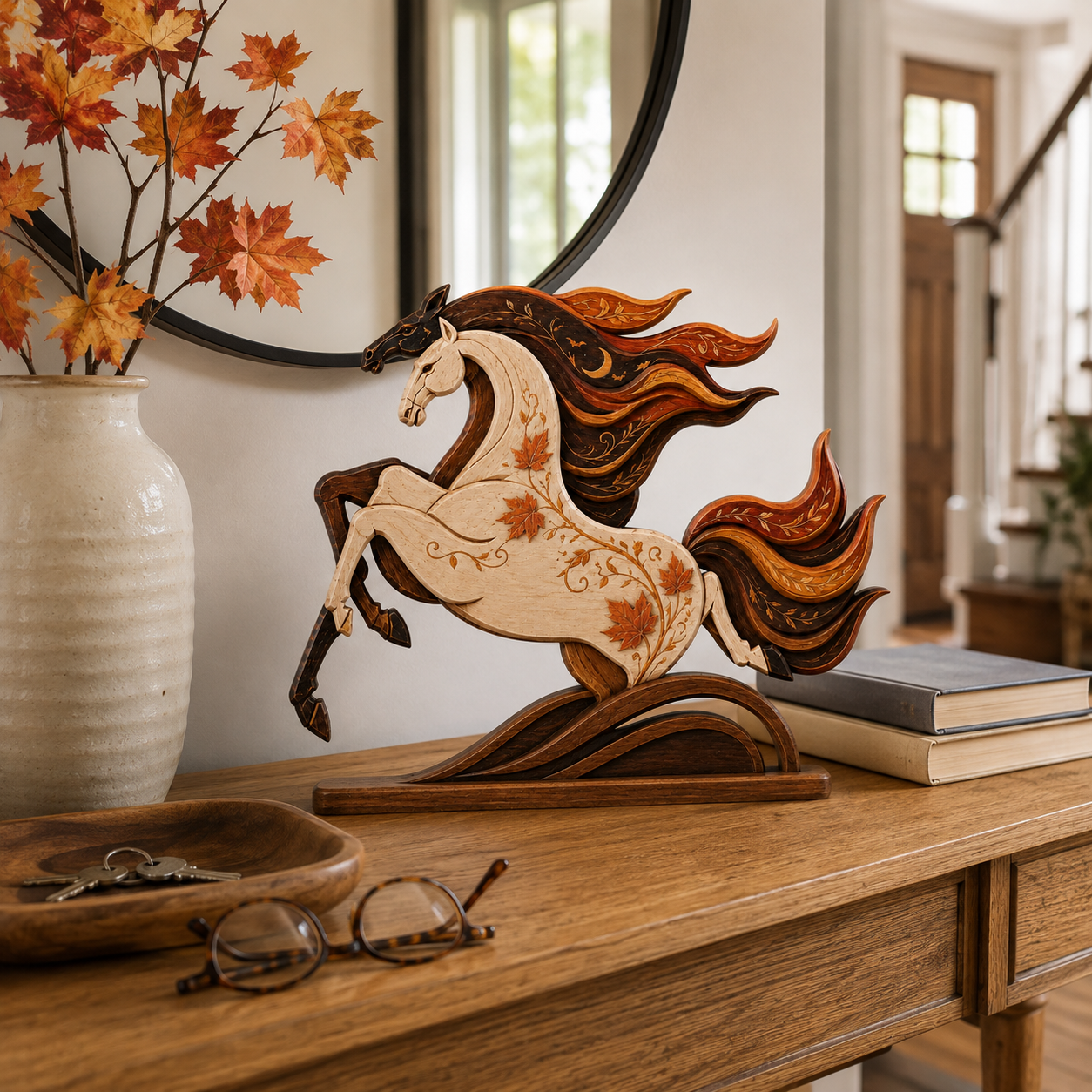 Autumn Moon Gallop Horse Figurine
