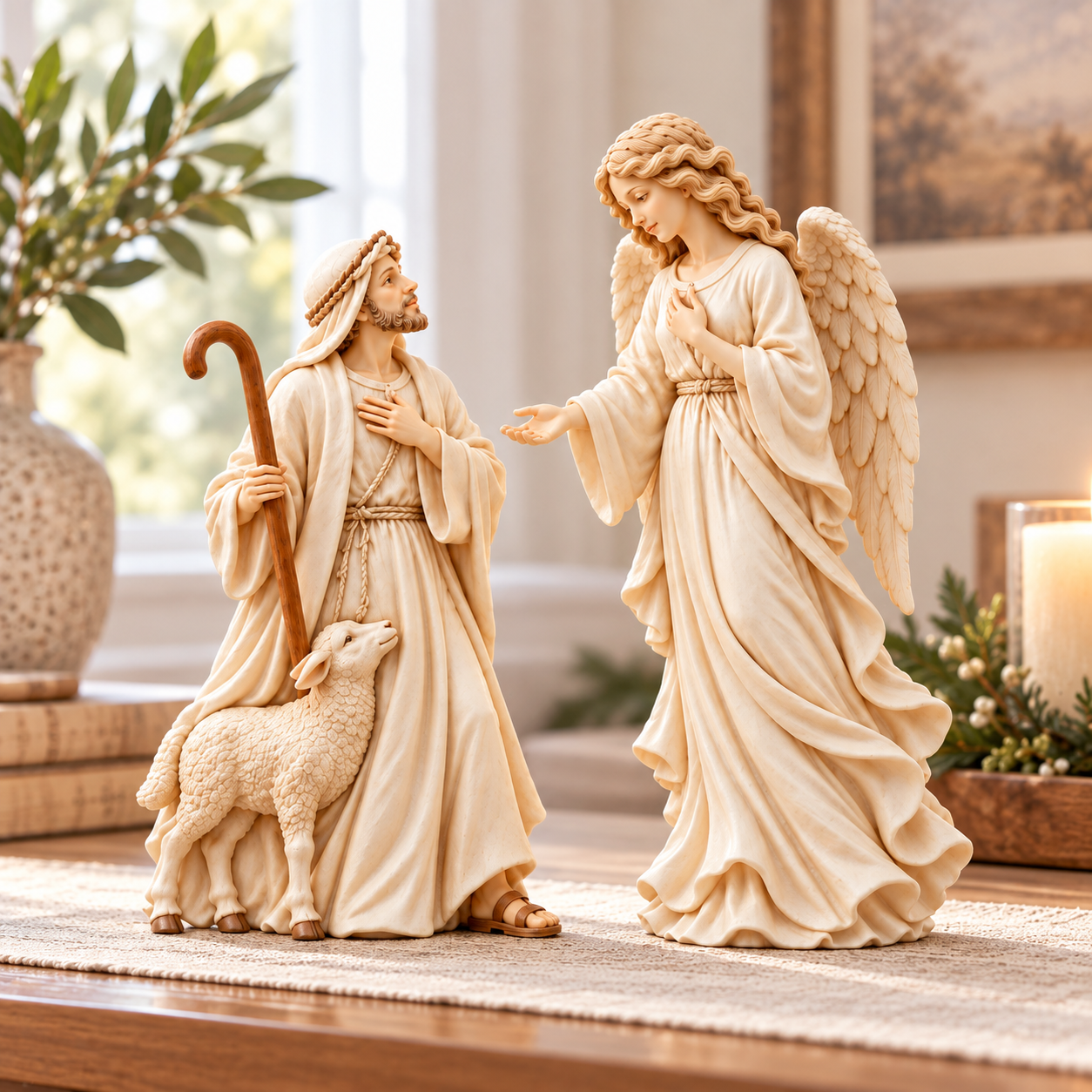 Good News Shepherd & Angel Figurine Set