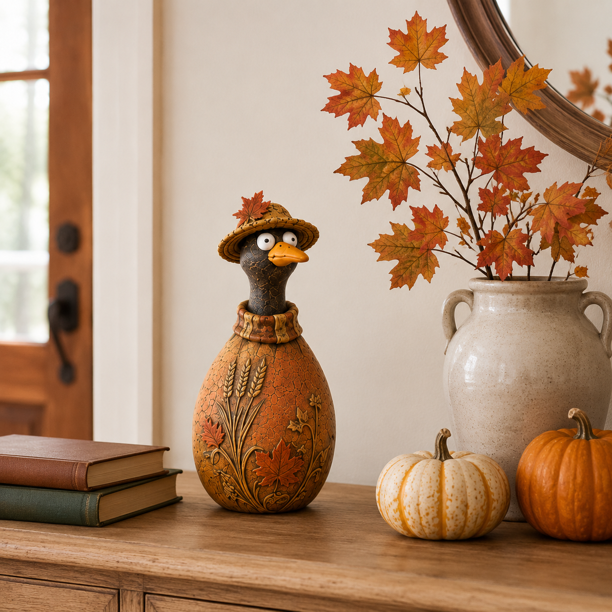 Vintage Harvest Bird Figurines – Fall & Halloween Decor