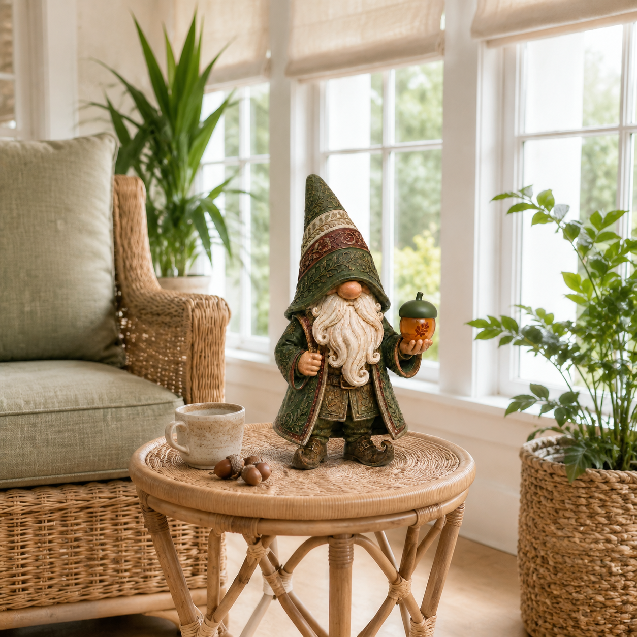 Lighted Autumn Gnome Figurine