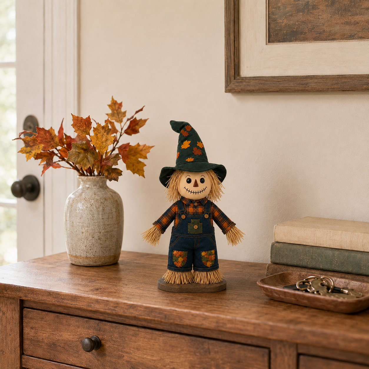 Lighted Pumpkin Witch Scarecrow Decor