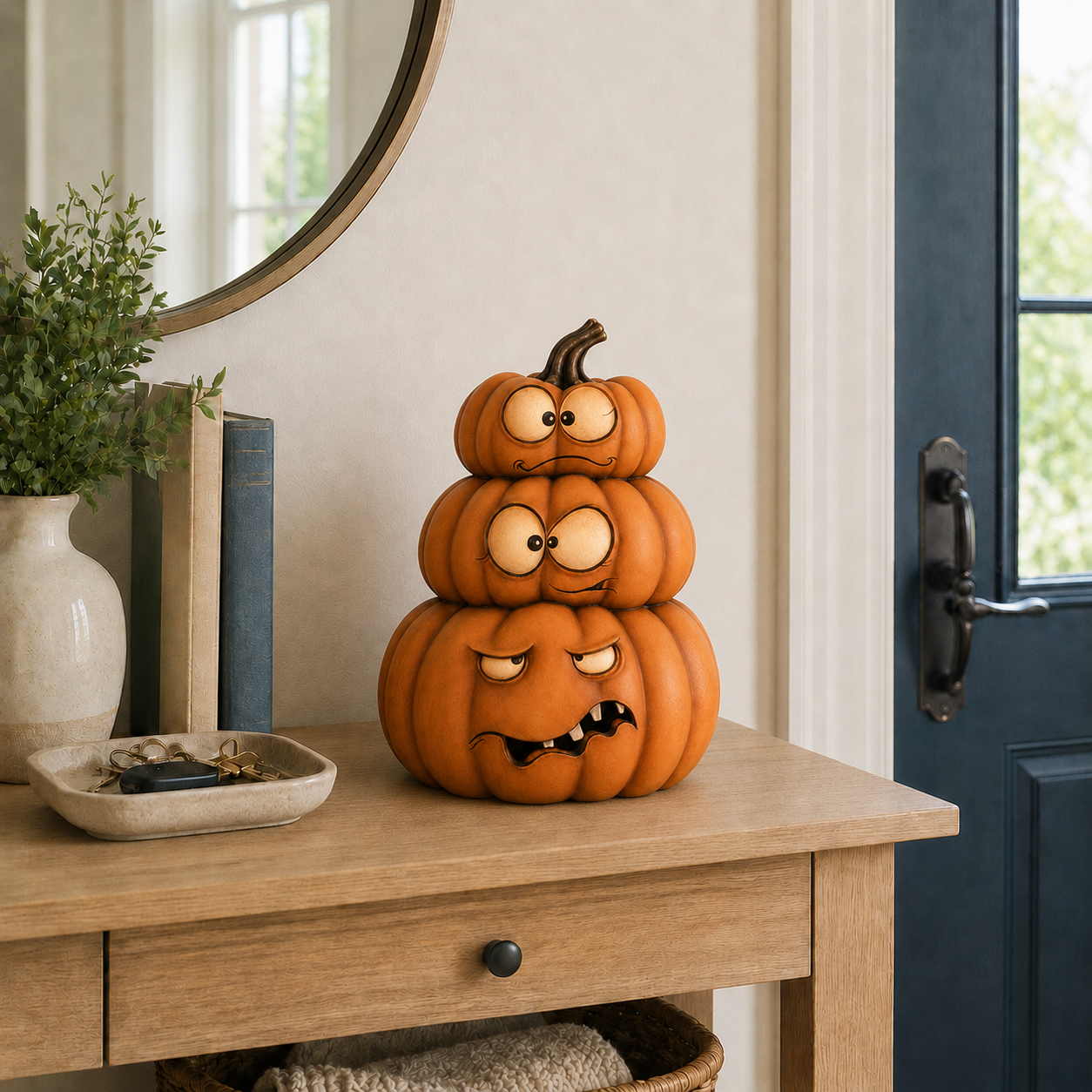 Lighted Stacked Pumpkin Decor