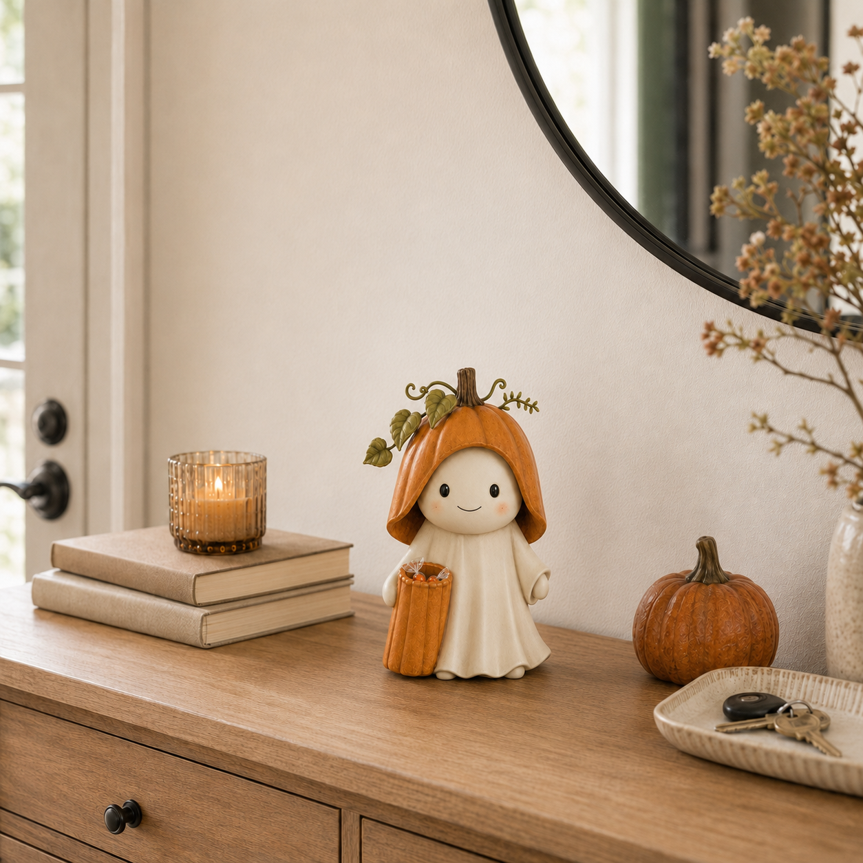 Pumpkin Hood Ghost Figurine