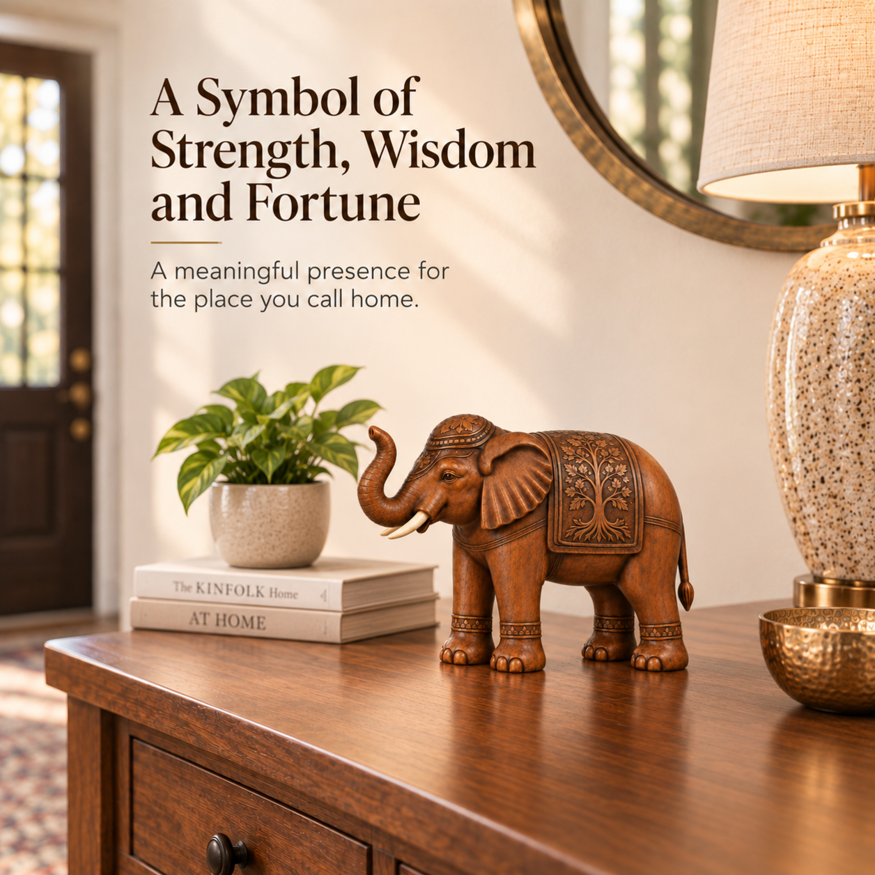Raised Trunk Tree of Life Elephant Figurine