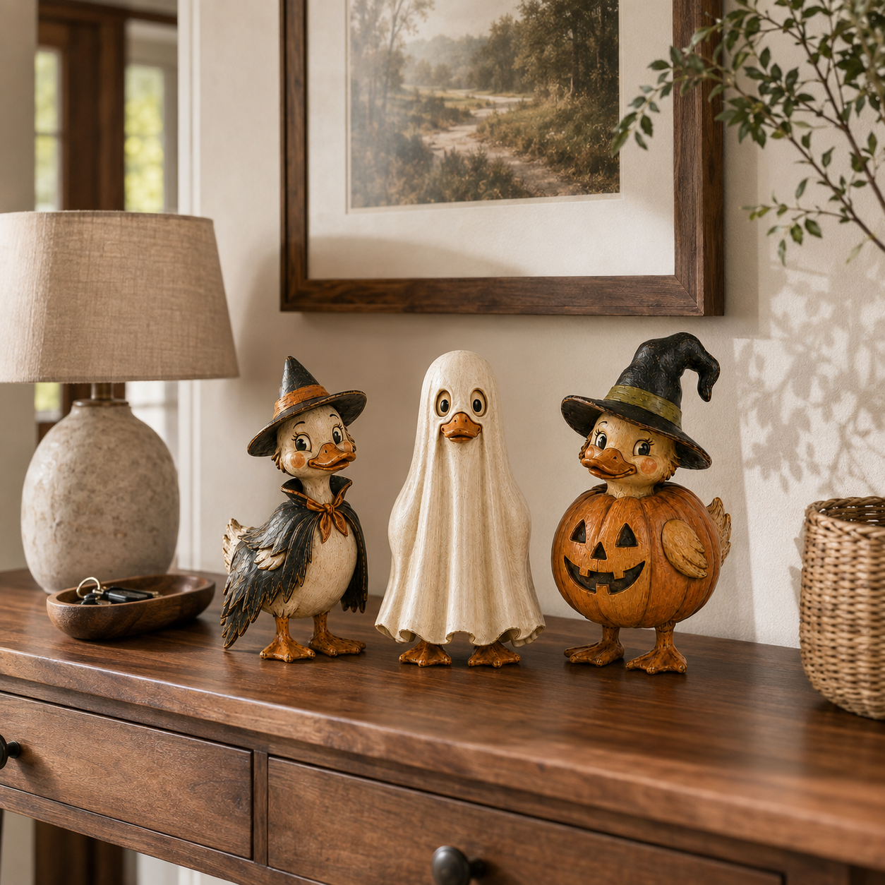Vintage Halloween Duck Figurines