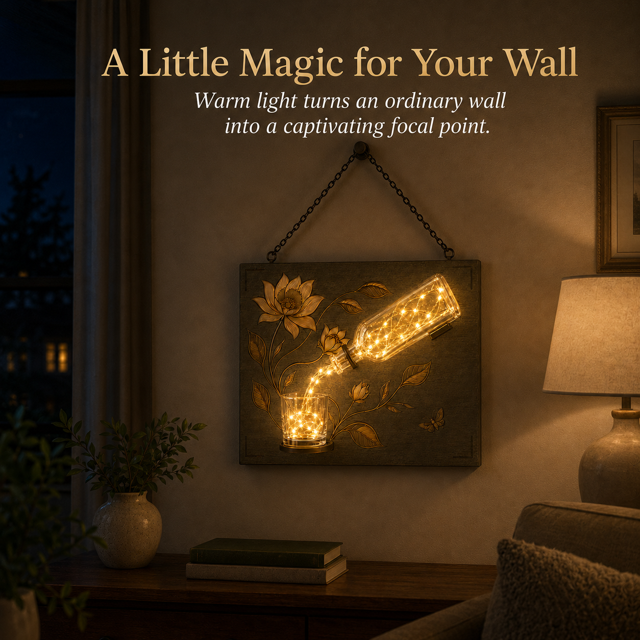 Botanical Pour Lighted Wall Decor