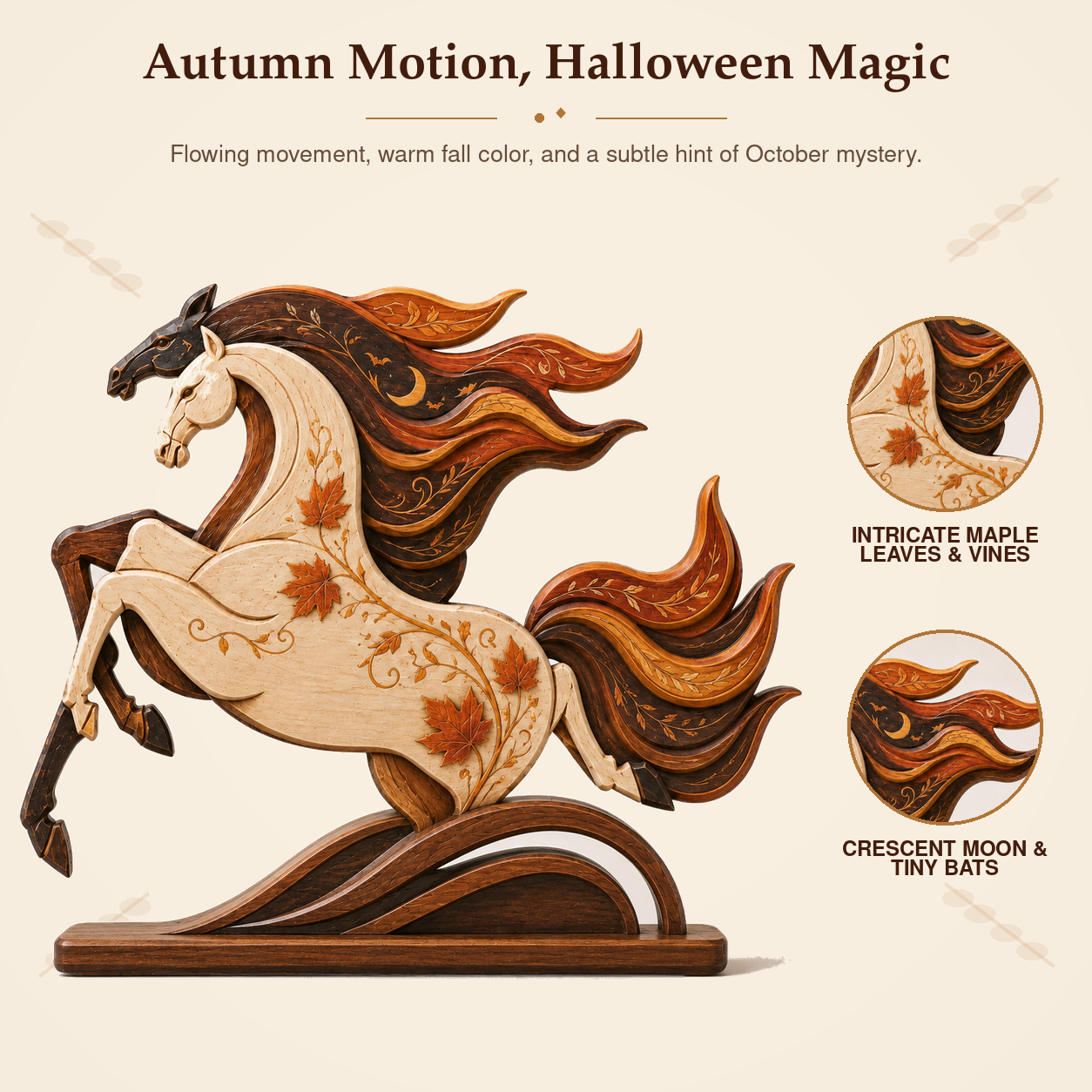 Autumn Moon Gallop Horse Figurine