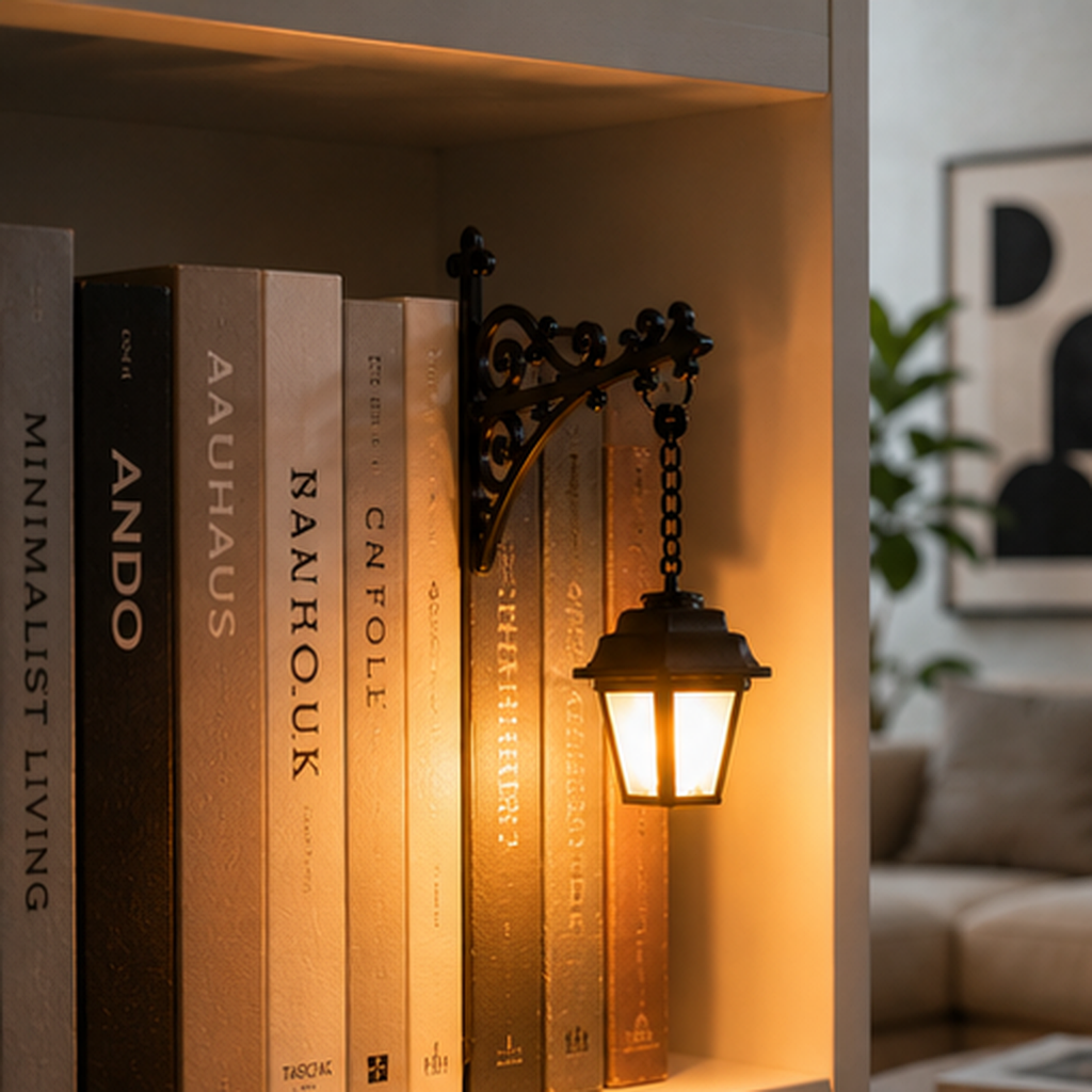 Vintage Streetlamp Bookshelf Light
