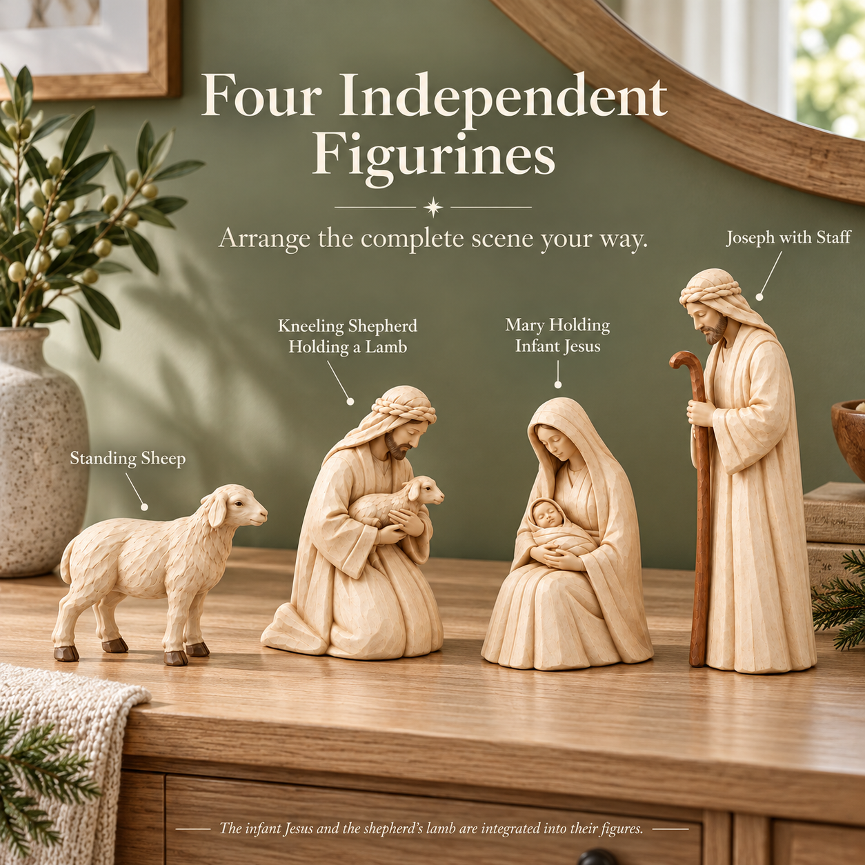 The Shepherd’s Visit Nativity Figurine Set