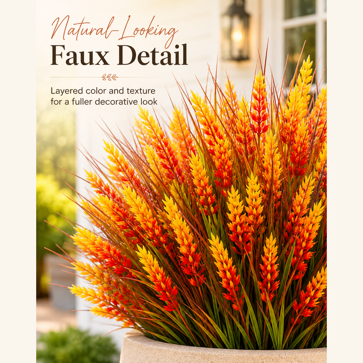 Colorful Outdoor Artificial Flower Bush Set