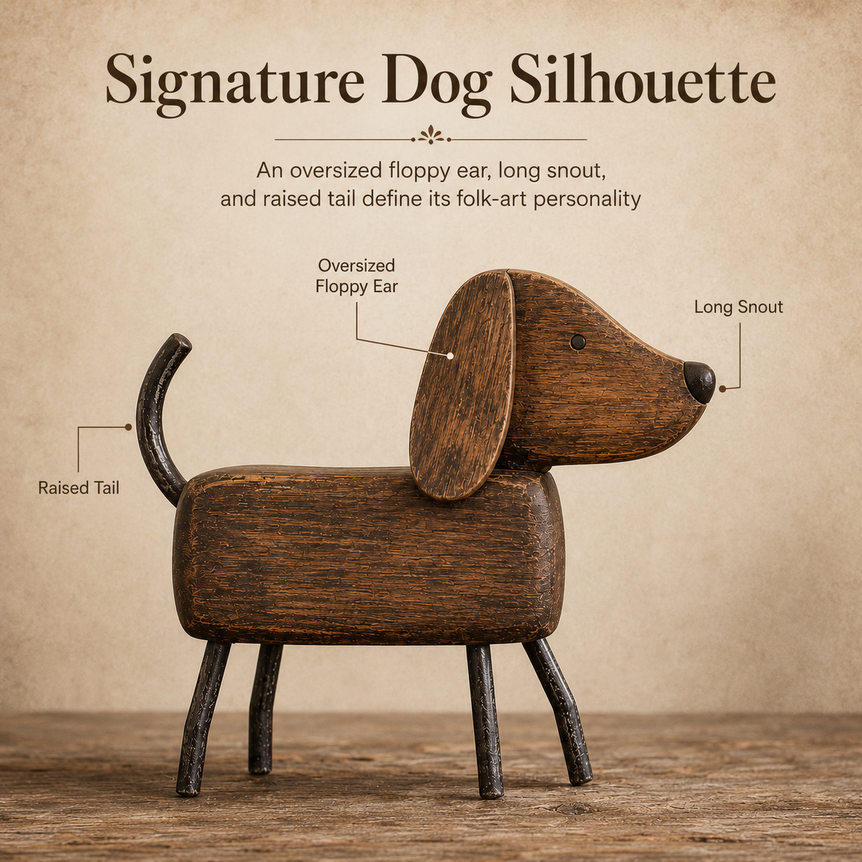 Vintage Primitive Dog Figurine