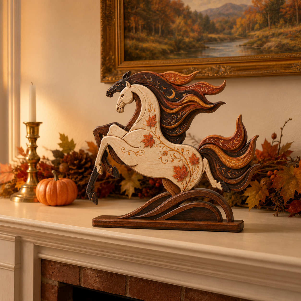 Autumn Moon Gallop Horse Figurine