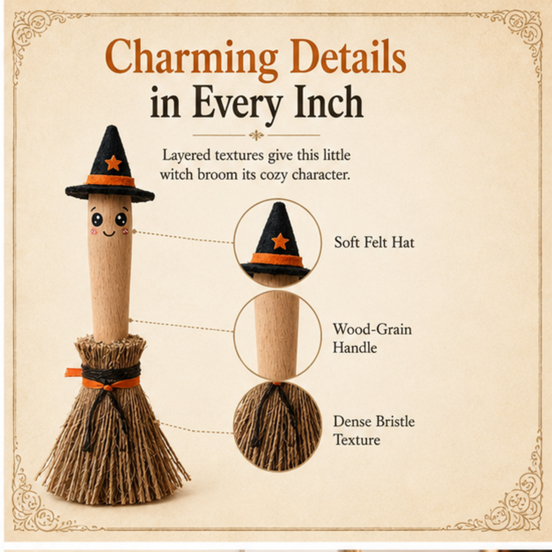 Little Witch Broom Tabletop Decor