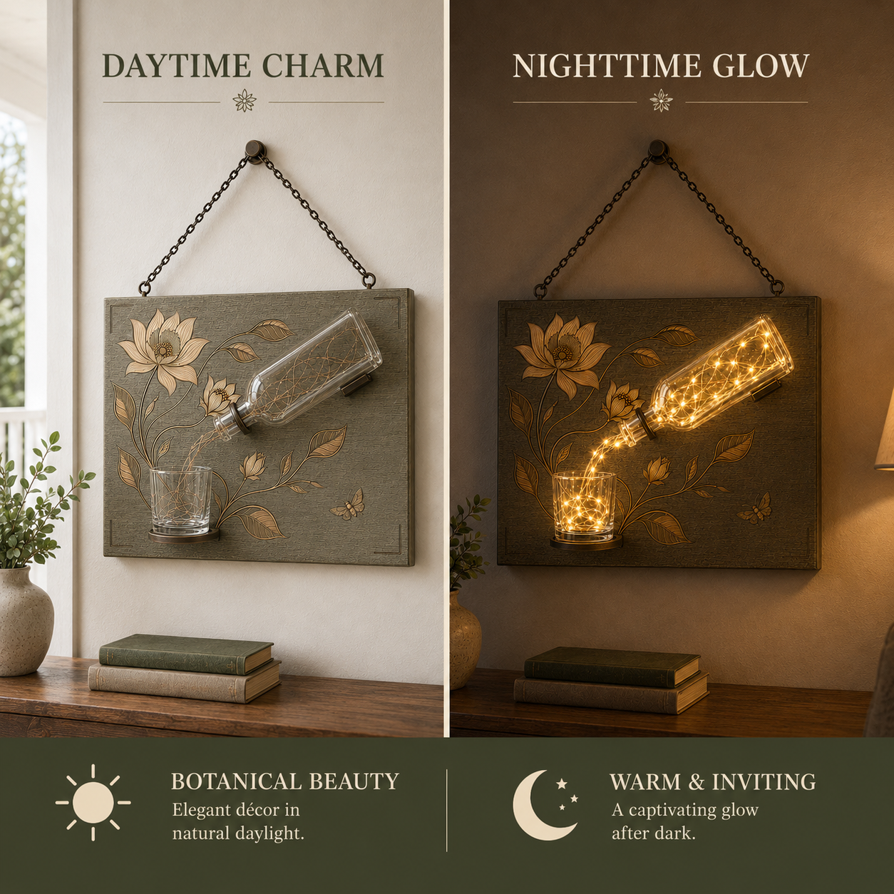 Botanical Pour Lighted Wall Decor