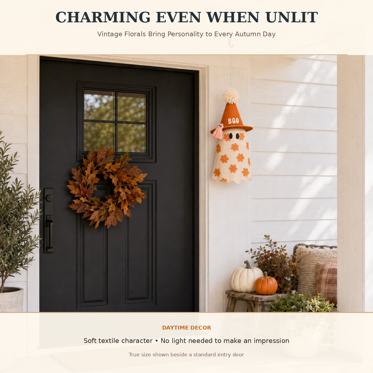 Lighted Floral Ghost Hanger