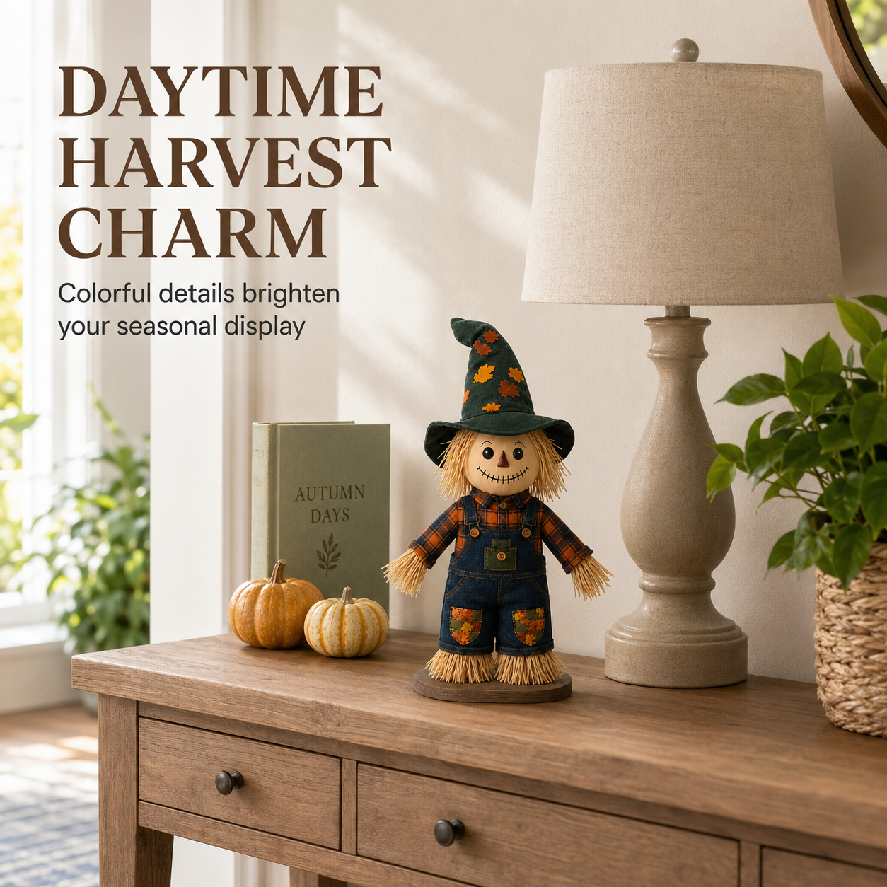 Lighted Pumpkin Witch Scarecrow Decor