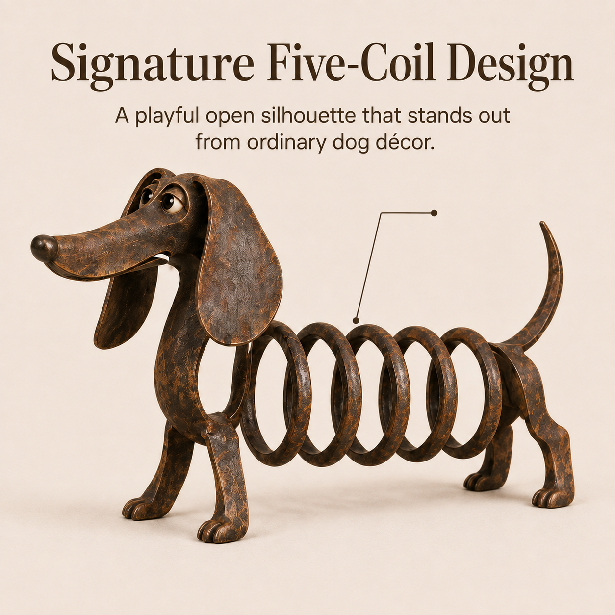 Rustic Spring Dachshund Garden Sculpture