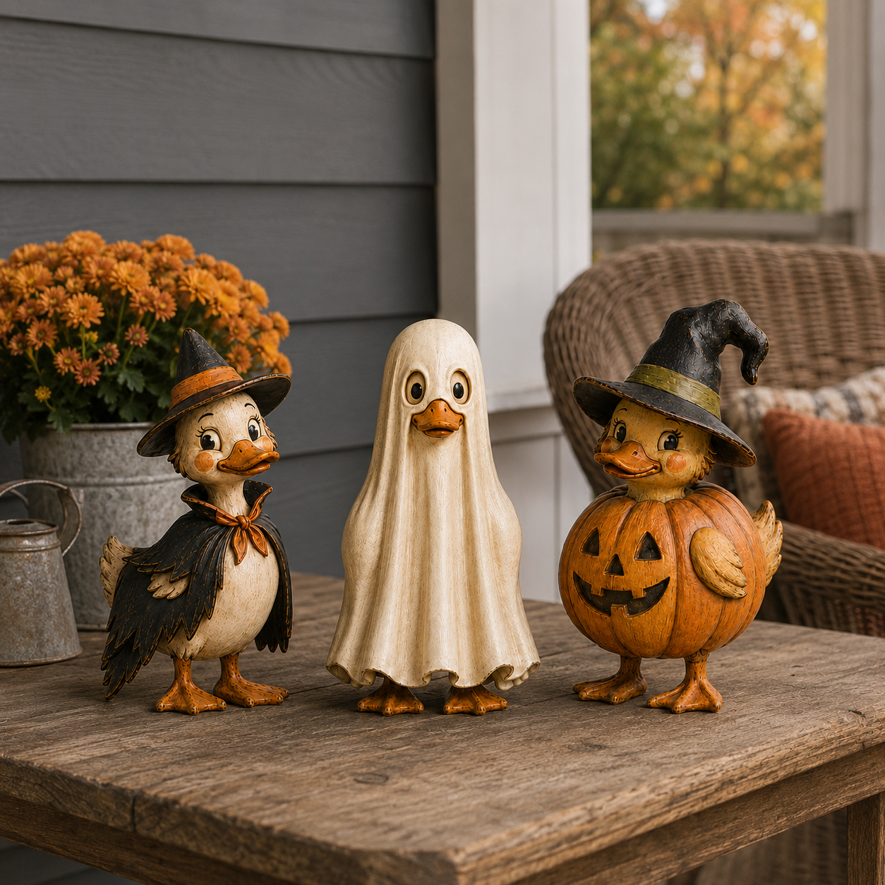 Vintage Halloween Duck Figurines