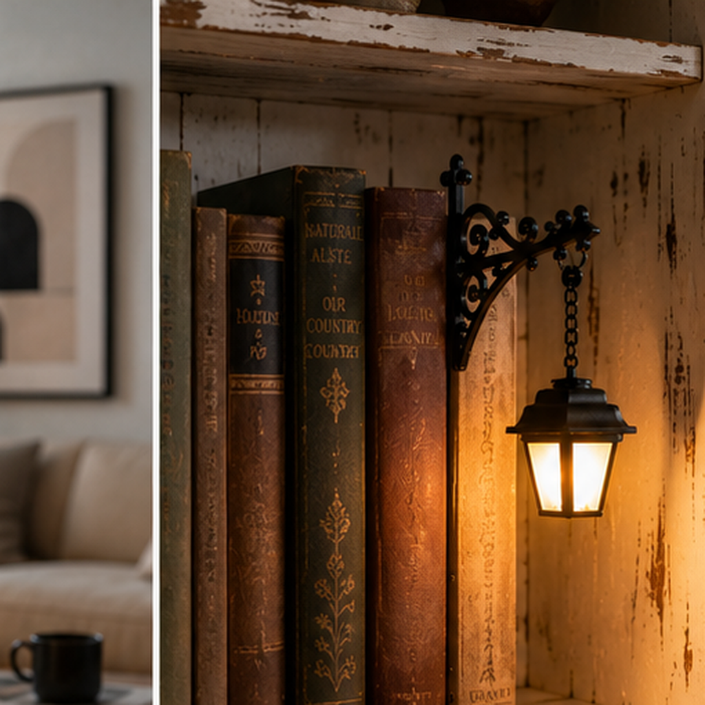 Vintage Streetlamp Bookshelf Light