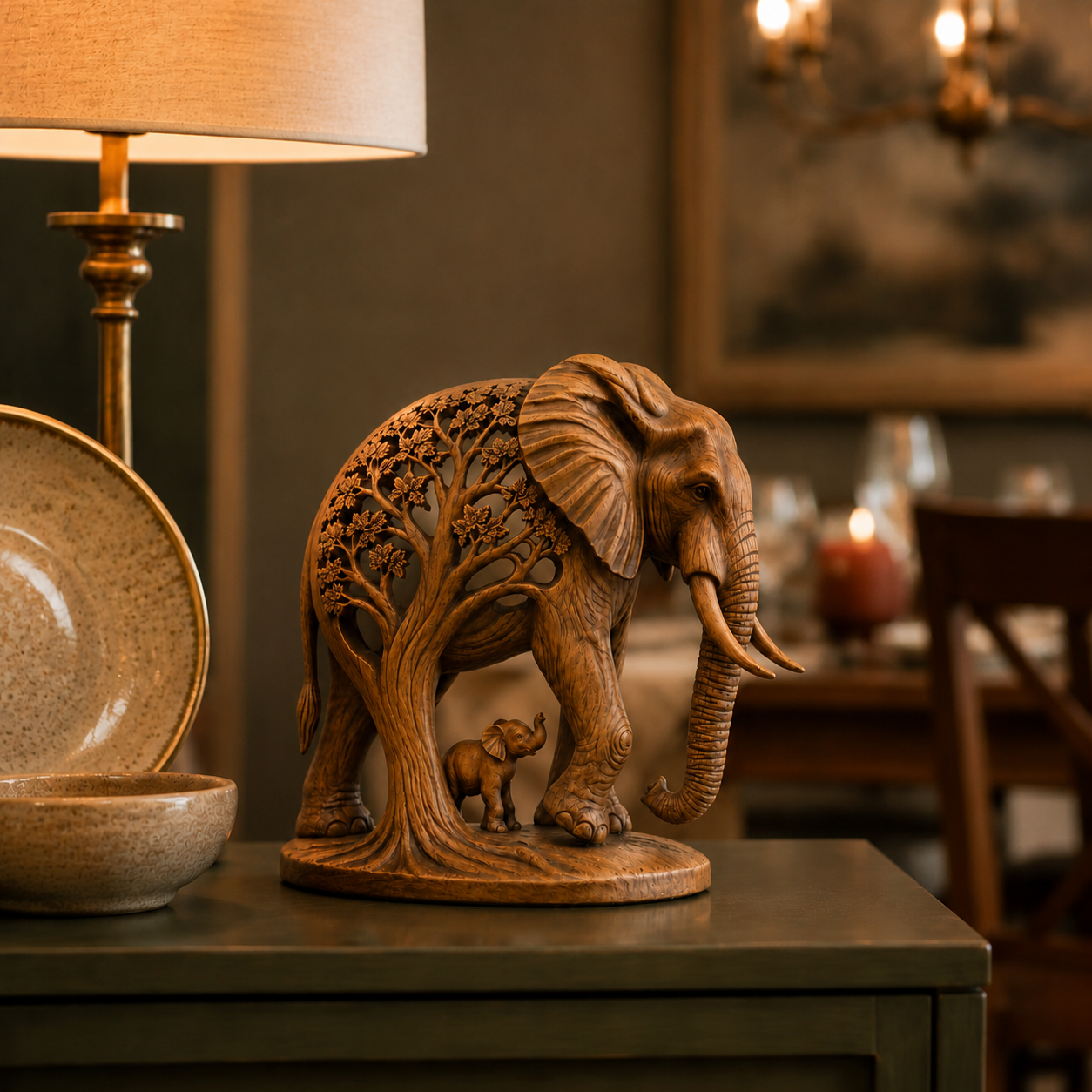 Elephant Family Tree Sculpture