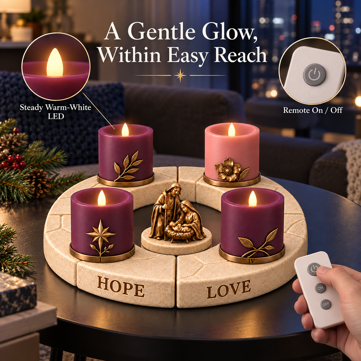 Journey to Bethlehem LED Advent Centerpiece set