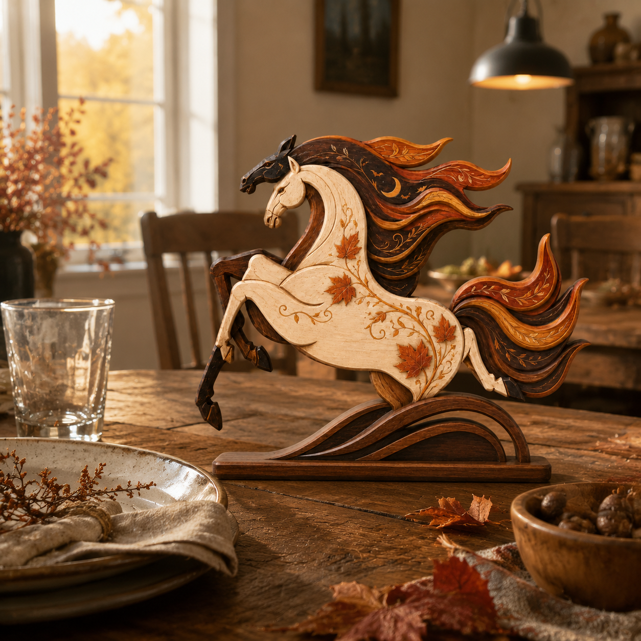 Autumn Moon Gallop Horse Figurine