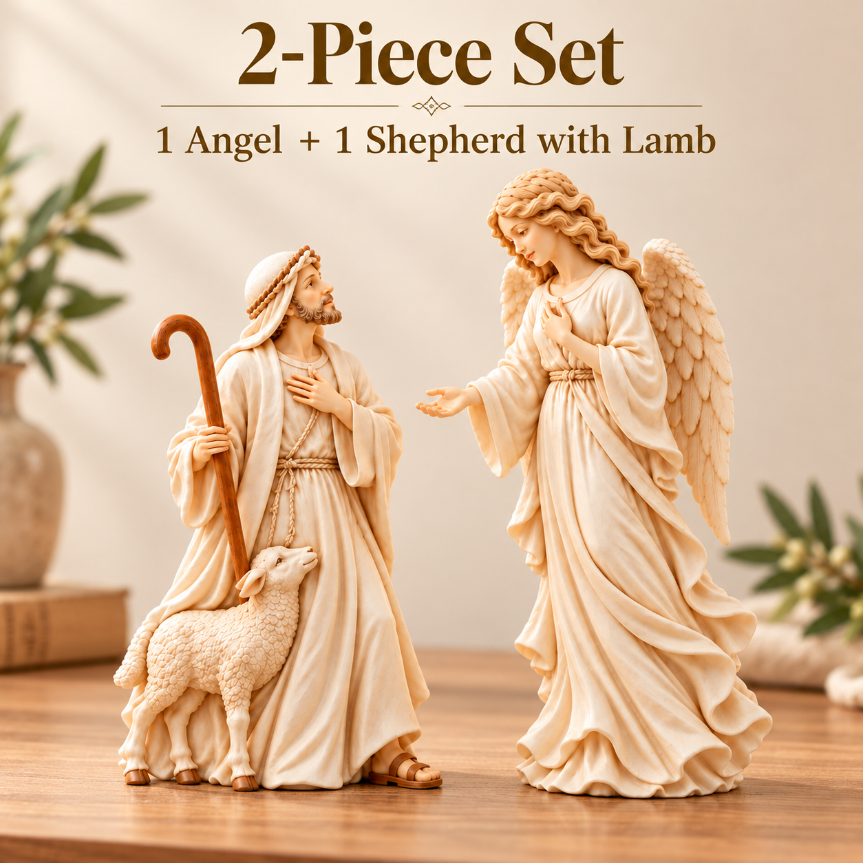 Good News Shepherd & Angel Figurine Set