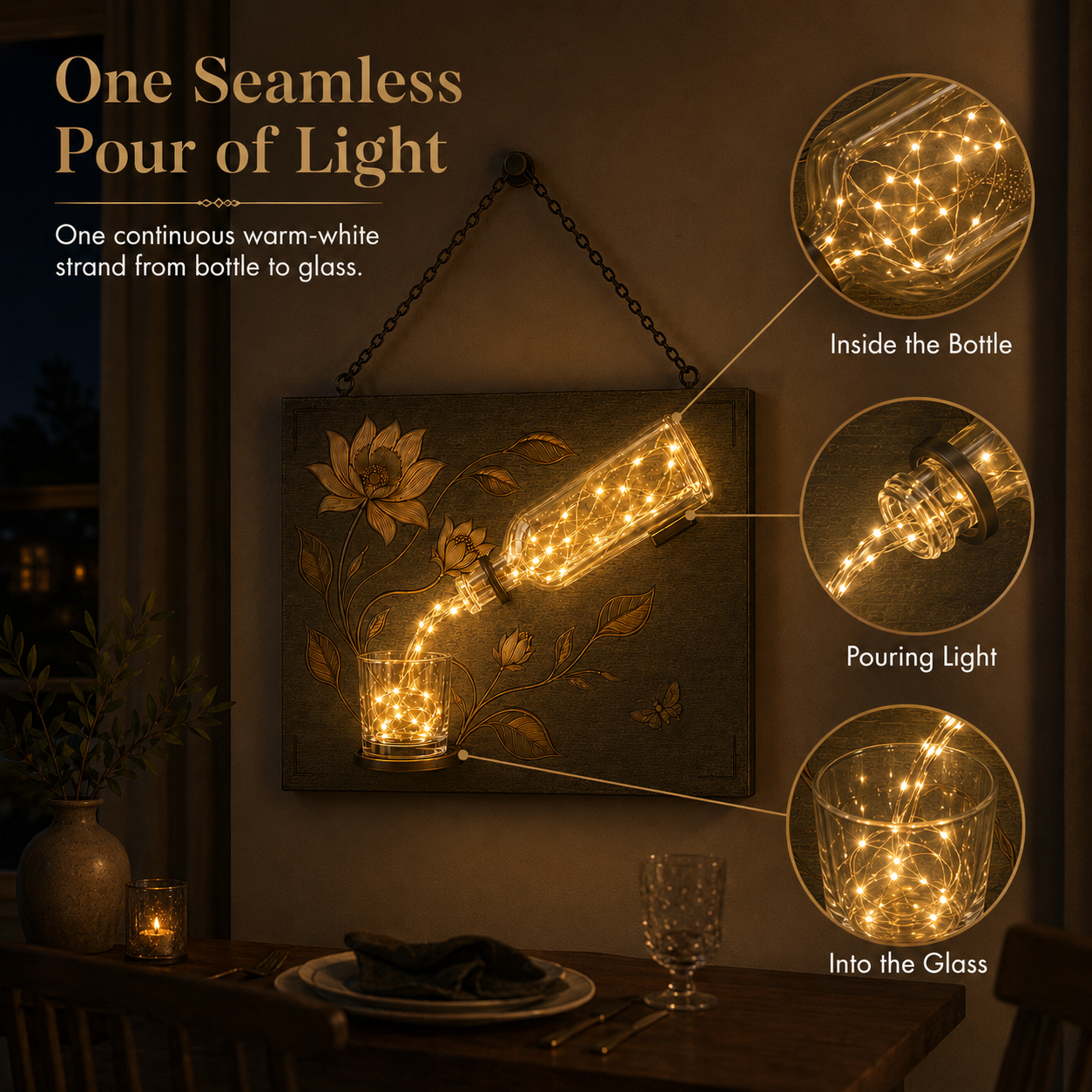 Botanical Pour Lighted Wall Decor
