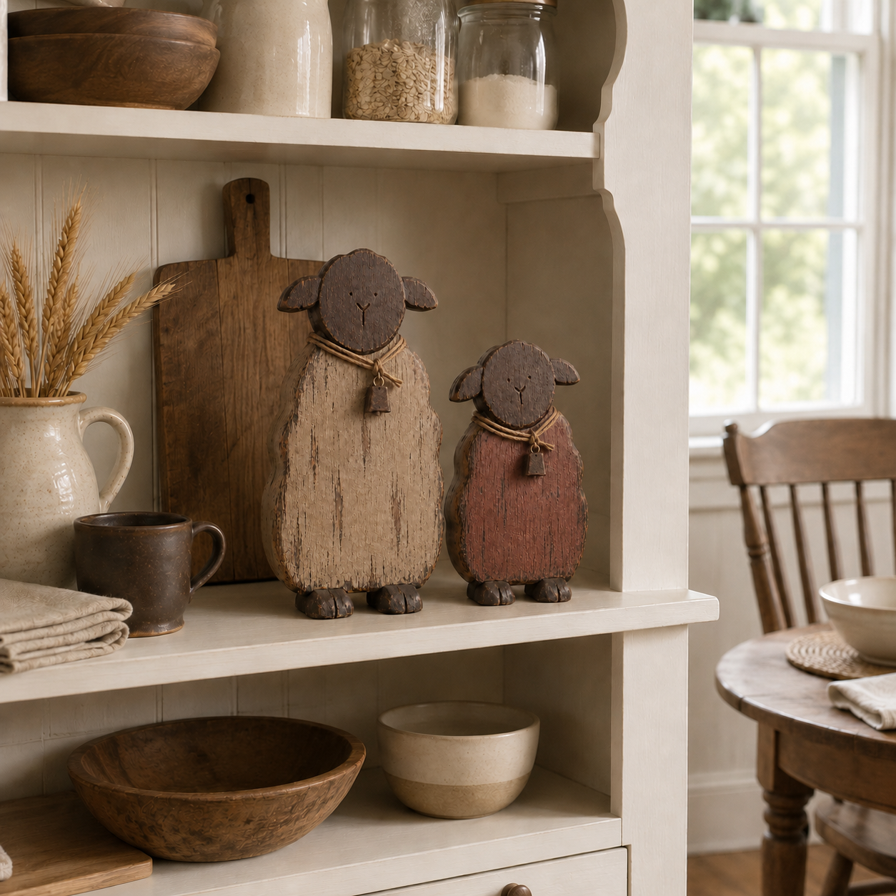 2Pcs Quiet Meadow Rustic Sheep Pair