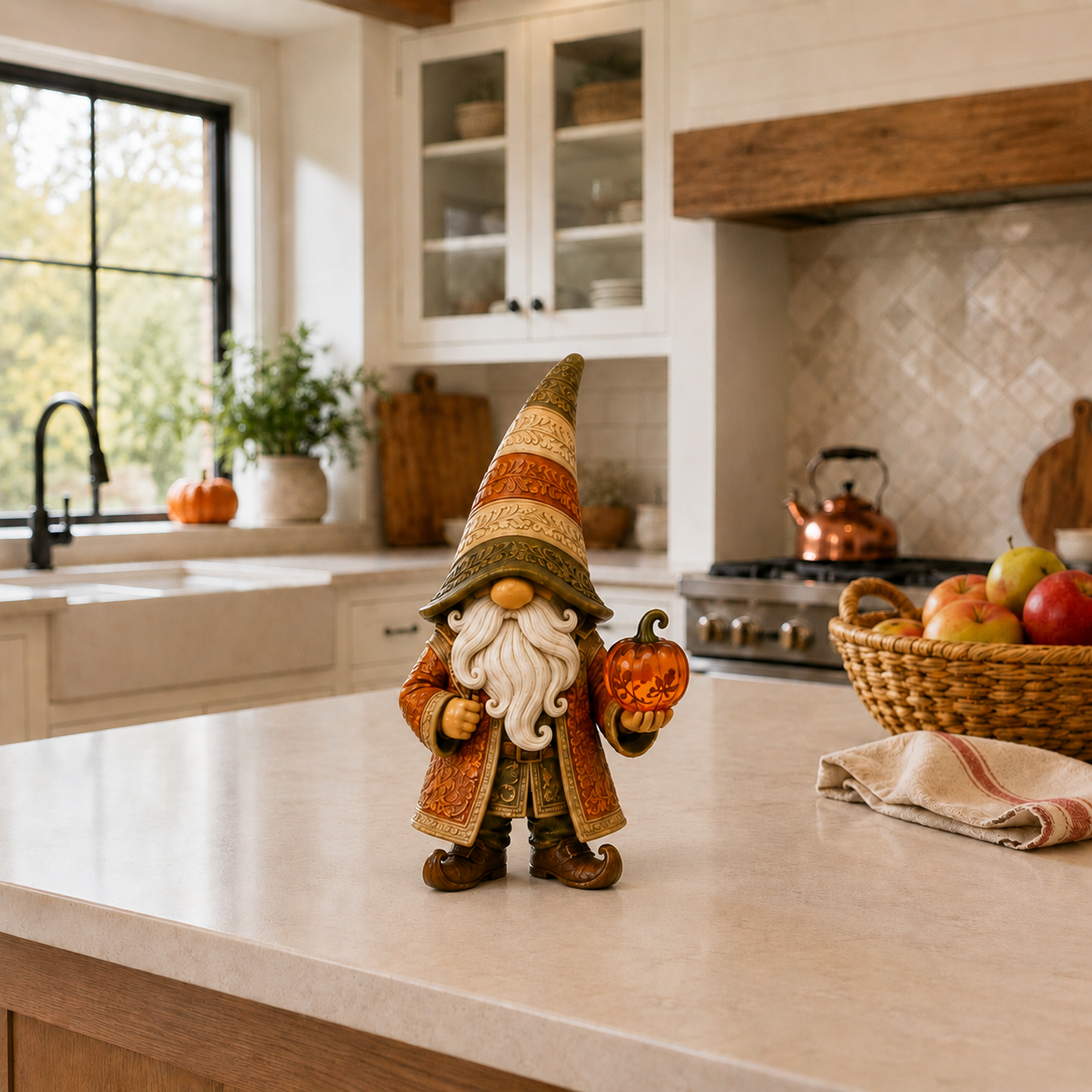 Lighted Autumn Gnome Figurine