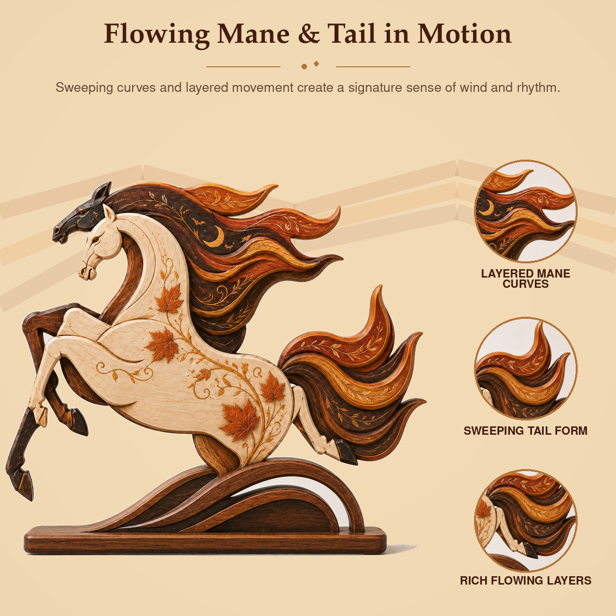 Autumn Moon Gallop Horse Figurine