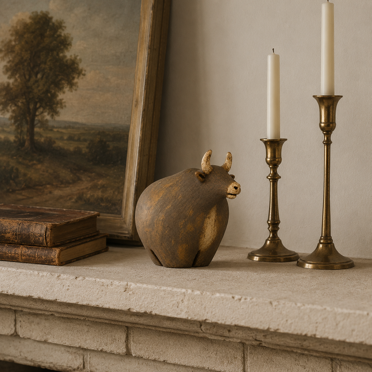 Old Soul Vintage-Inspired Bull Figurine