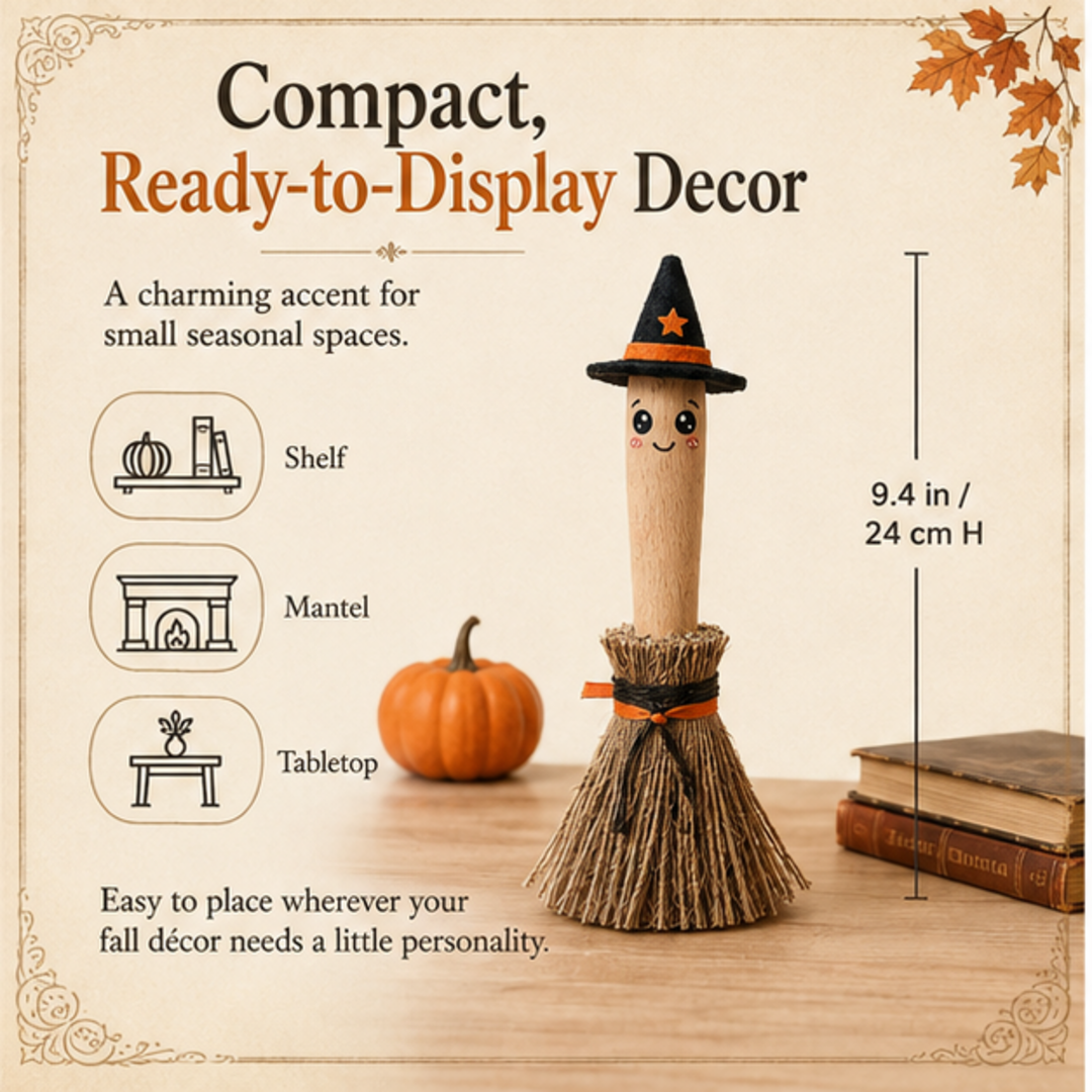 Little Witch Broom Tabletop Decor