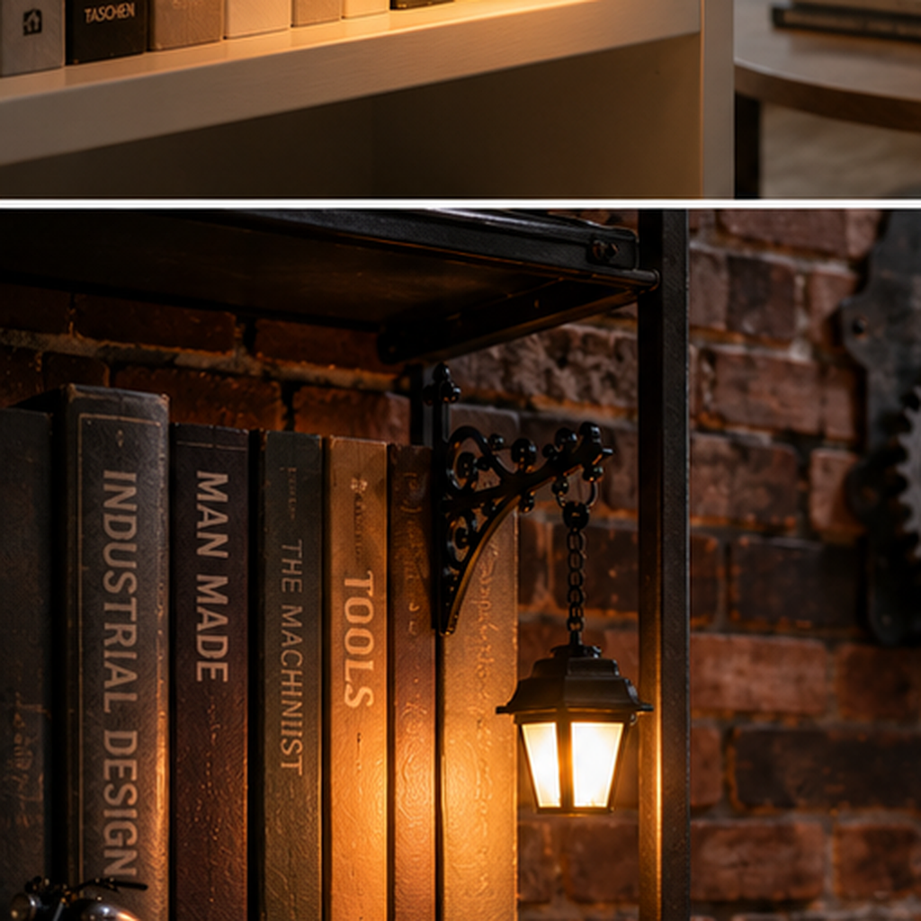 Vintage Streetlamp Bookshelf Light