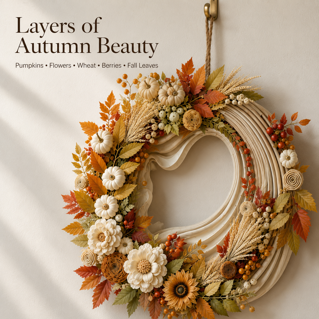 Lighted Pumpkin Harvest Wreath