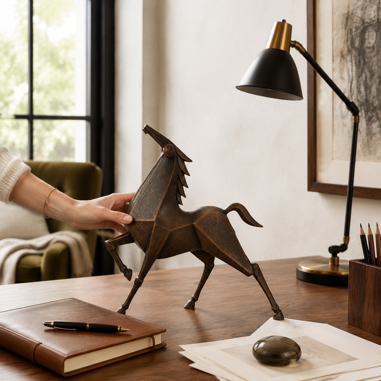 Forward Spirit Vintage Sculptural Horse Figurine