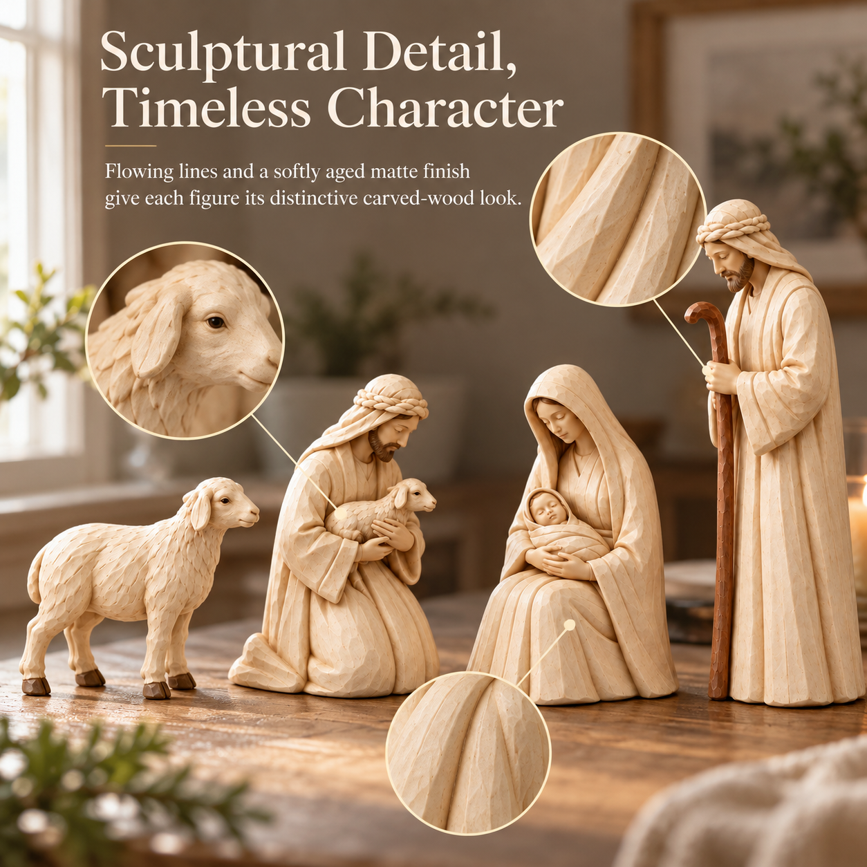 The Shepherd’s Visit Nativity Figurine Set