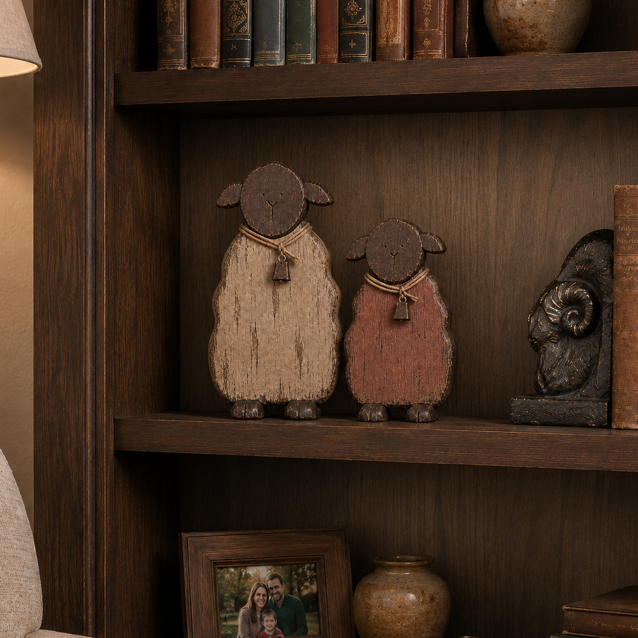 2Pcs Quiet Meadow Rustic Sheep Pair