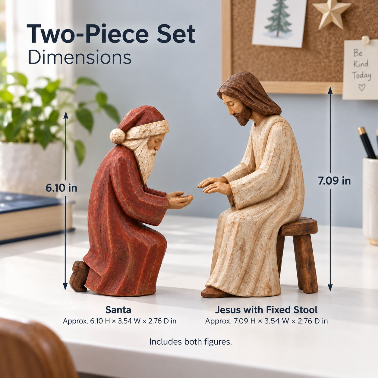 Held in Grace — Santa & Jesus Figurine Set