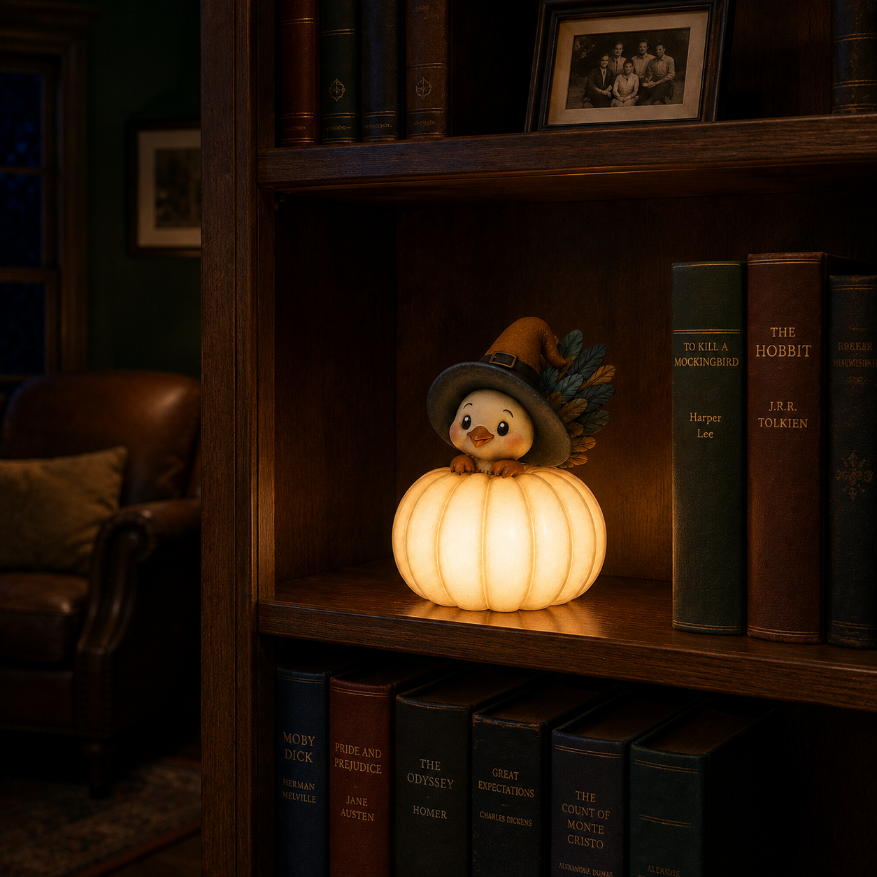 Lighted Witch Turkey Pumpkin Decor