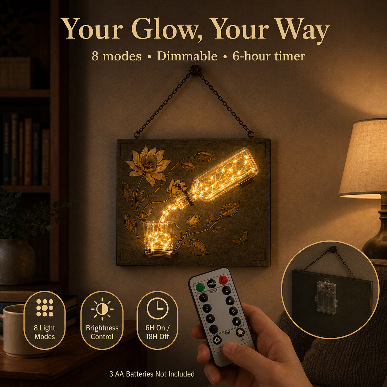 Botanical Pour Lighted Wall Decor