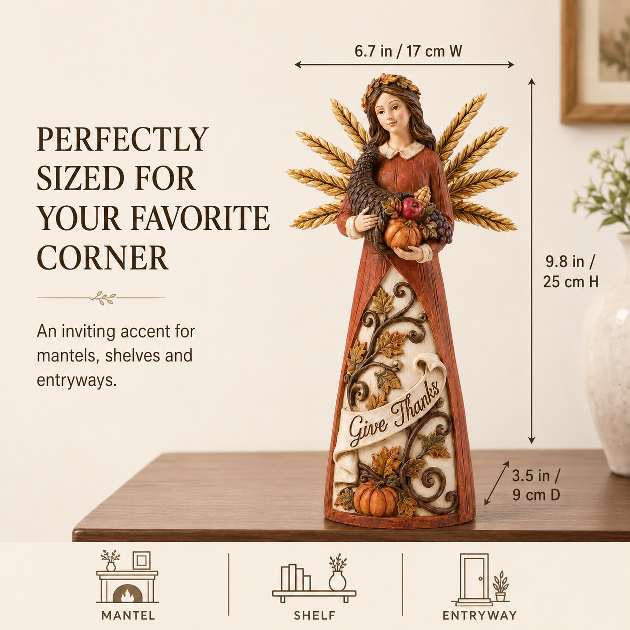 Lighted Harvest Angel Decor