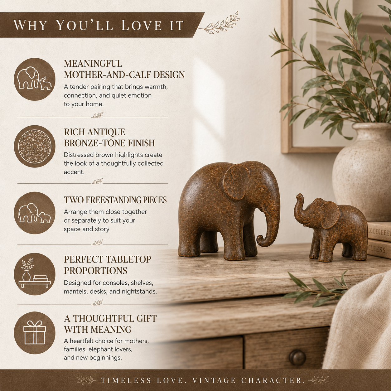 Mother’s Love Elephant Figurine Set