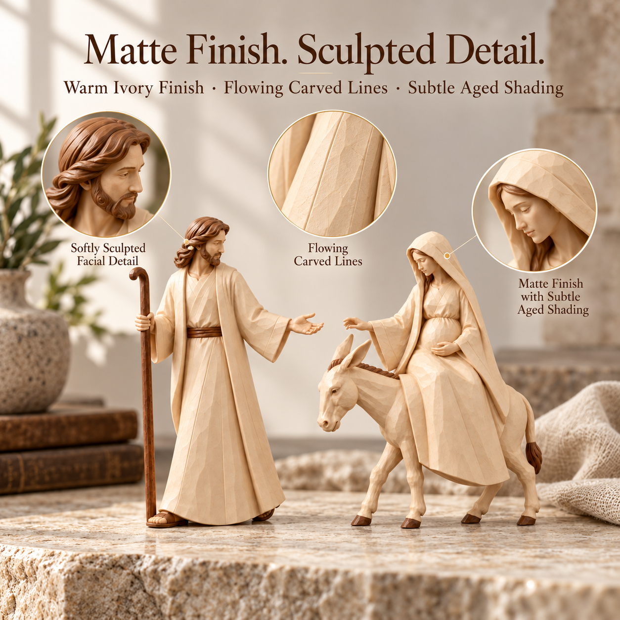 Journey to Bethlehem Nativity Figurine Set