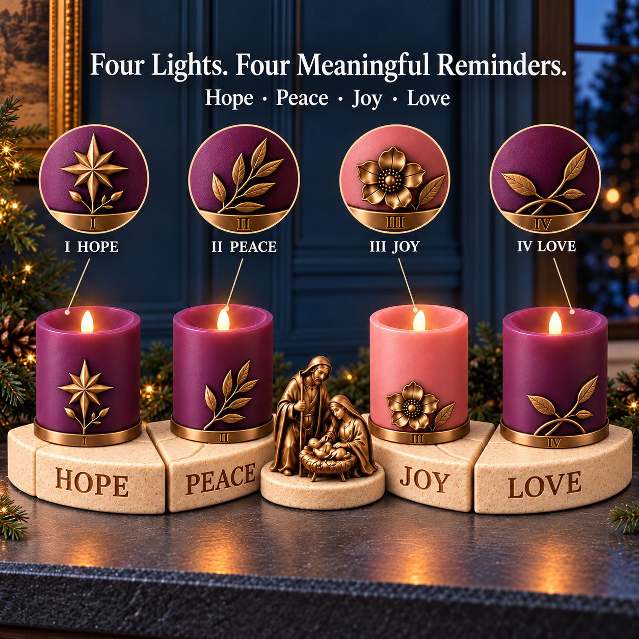 Journey to Bethlehem LED Advent Centerpiece set