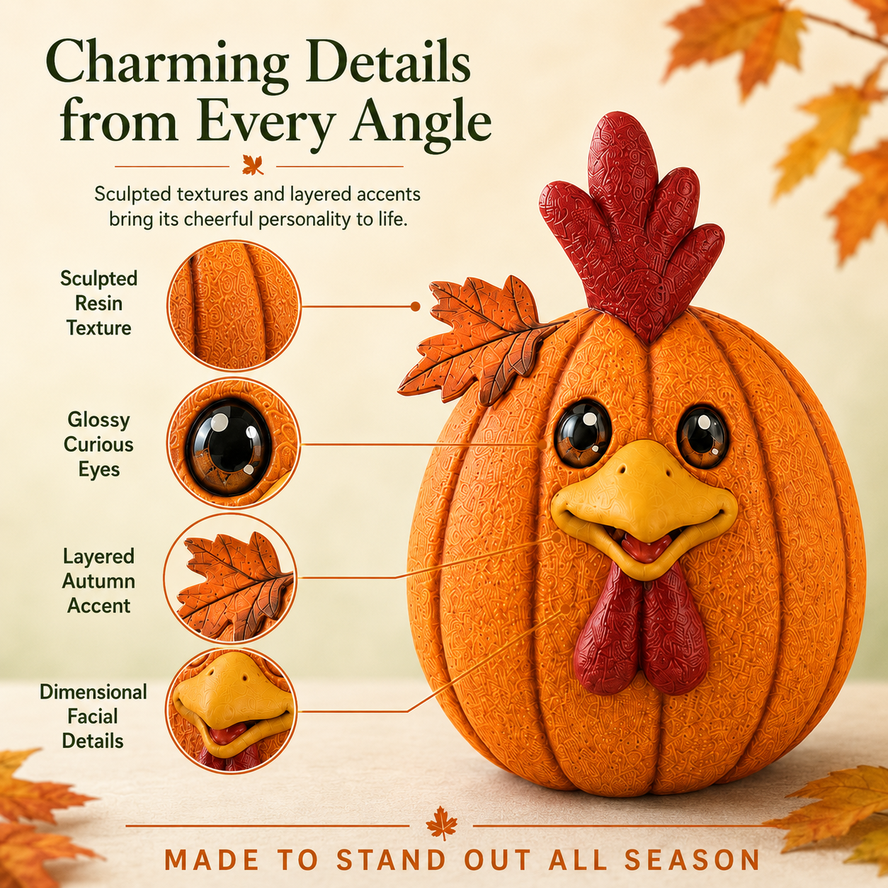 Lighted Pumpkin Chicken Decor