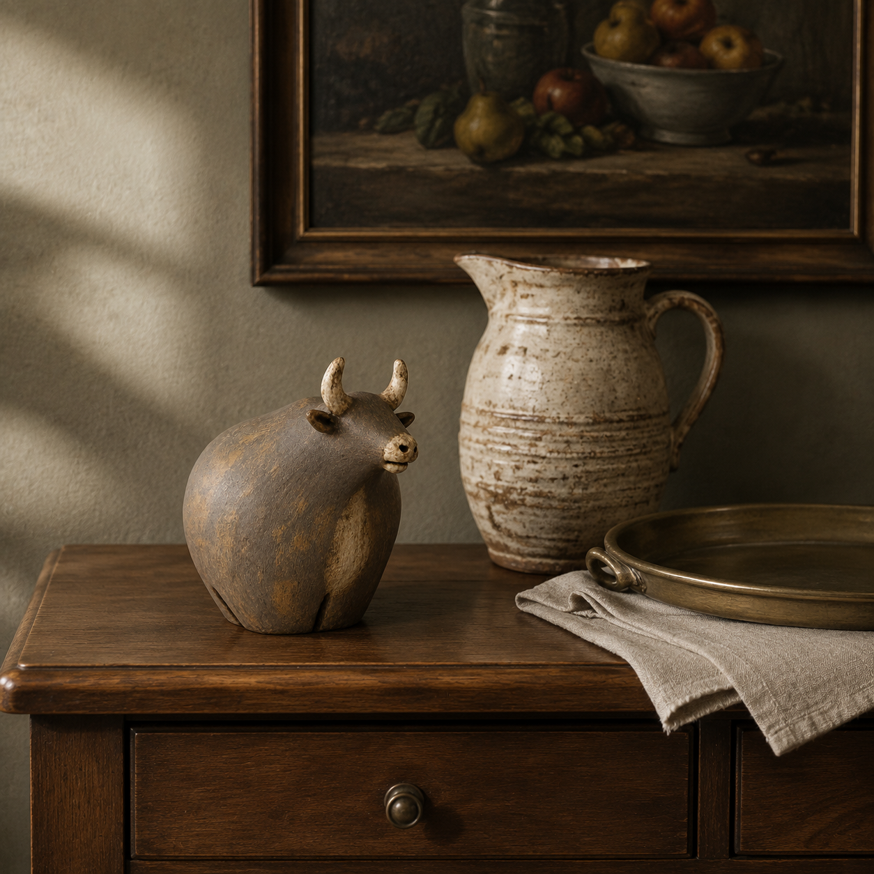 Old Soul Vintage-Inspired Bull Figurine